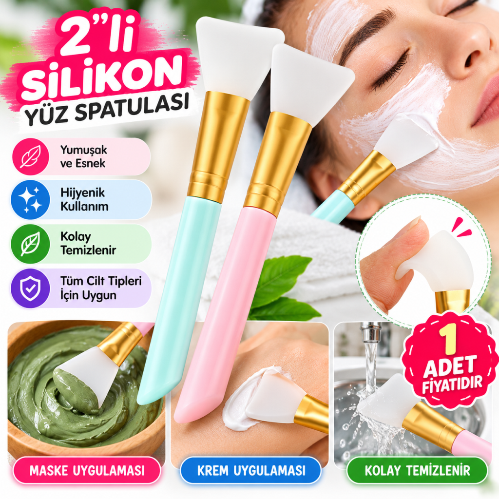 Silikon Maske ve Krem Spatulası (2li)