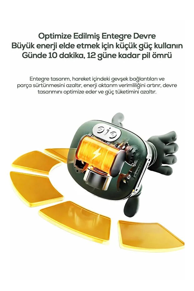 Isıtmalı Boyun & Sırt Masaj Aleti — 6D Biyonik El Masajı, Eller Serbest