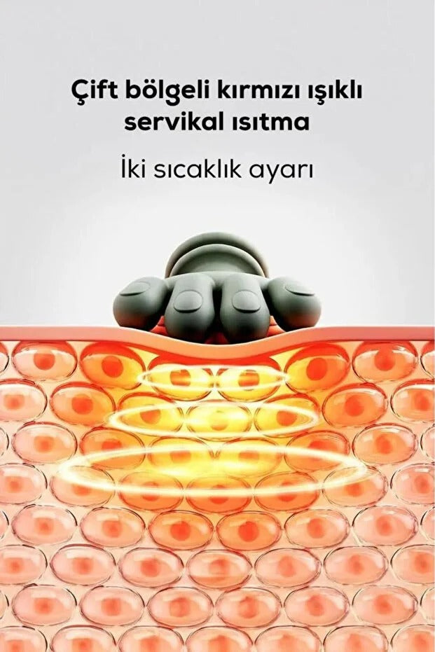 Isıtmalı Boyun & Sırt Masaj Aleti — 6D Biyonik El Masajı, Eller Serbest