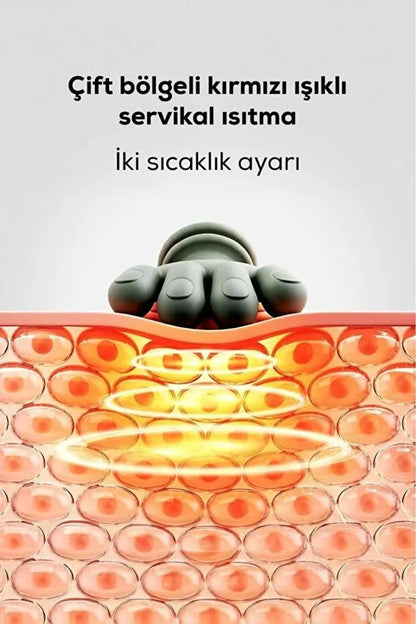 Isıtmalı Boyun & Sırt Masaj Aleti — 6D Biyonik El Masajı, Eller Serbest